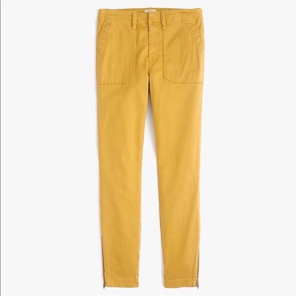 J. Crew Skinny Stretch Cargo Jeans Mustard Yellow Sz 25 - Picture 3 of 6